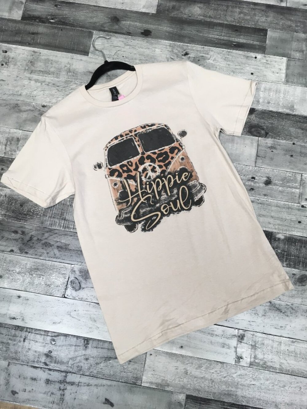 Hippie Soul Leopard Van Graphic Tee - Cream